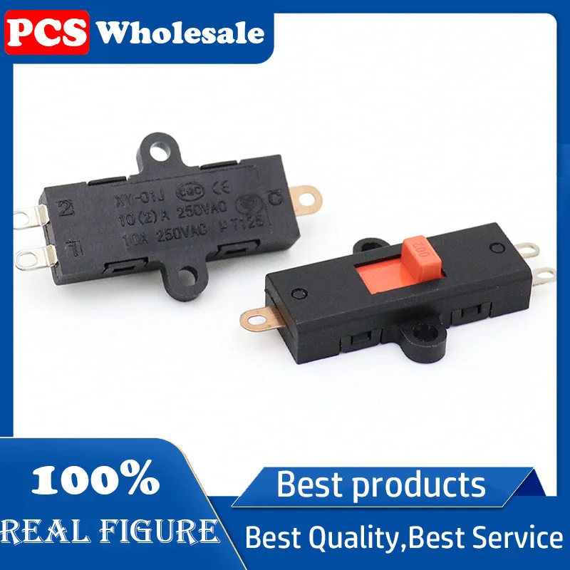 XY-01J toggle switch, household appliance power sliding switch, red handle, three-pin, three-position, with ear fixed