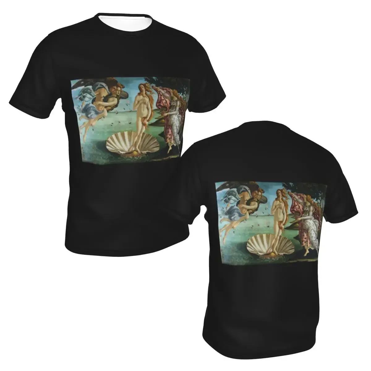 polyester The Birth Of Venus By Sandro BotticelliT-Shirt Men's Fashion T Shirt Men Crew Neck Summer Shirts Tops