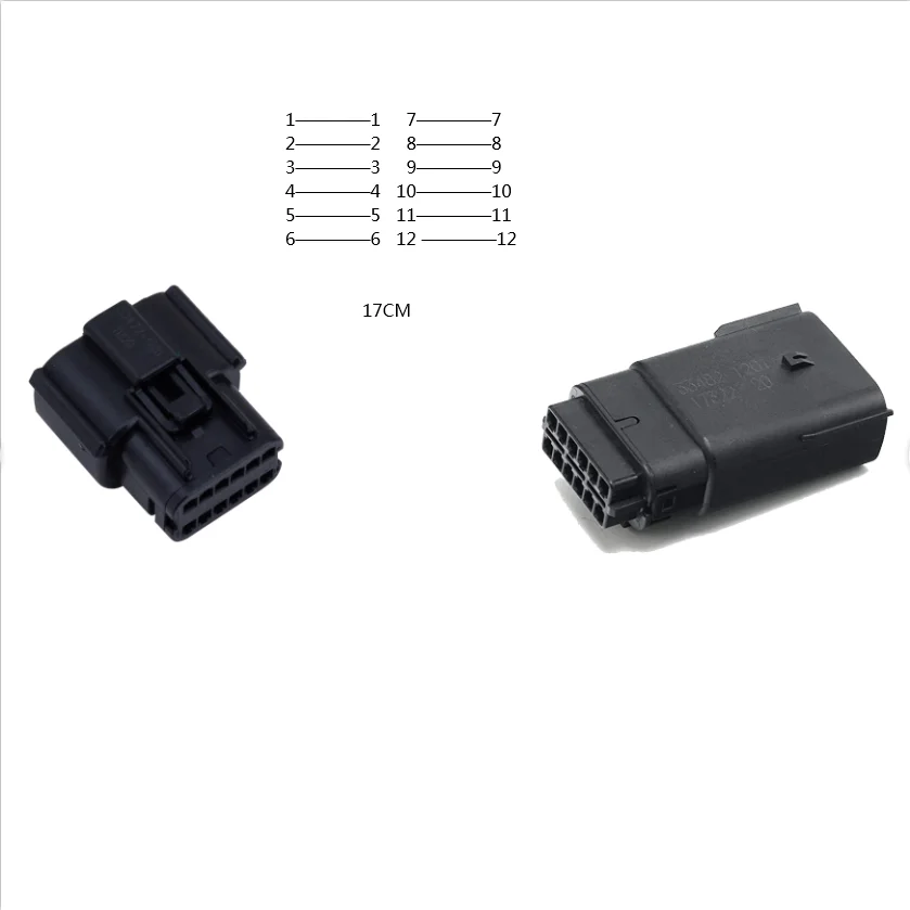 

12 Pin/Way Male To Female Headlights Plug Lamp Connector Cable Wire Harness For GM Buick Chevrolet Cadillac Ford 33472-1201