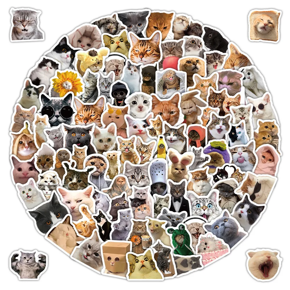 104 Sheets Funny Cat Stickers, Cute Cartoon Kitten Decals for DIY Phone Case Laptop Water Bottle Decor Giajar Sticker Store