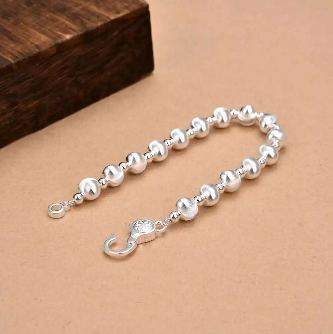 S925 Silver Bracelet with Light Luxury Style, Personalized Blessing and Wealth Attraction, Super Bright Light Luxury Handstring