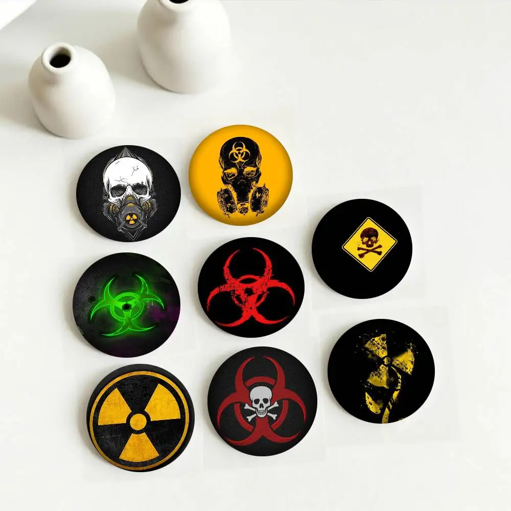 

B-Biohazard C-Crisis Symbol 25 32 44 58 75mm Badges Personalized Round Brooches Pins Accessory Gift