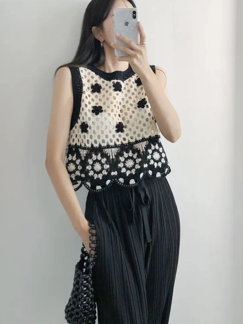 

n Knitted ort Top Women's Chic Hook Flower Design Sensation Small irt Easy to Wear Summer Season Other Material 00%