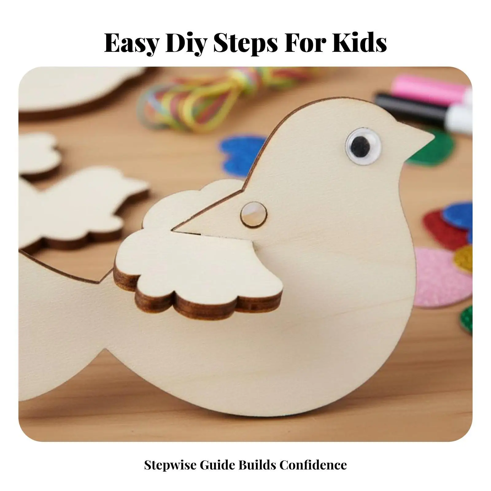 Wooden Bird Ornament DIY Craft Kit for Kids 3D Puzzle Painting Set Creative Children Wood Toys Educational Fun