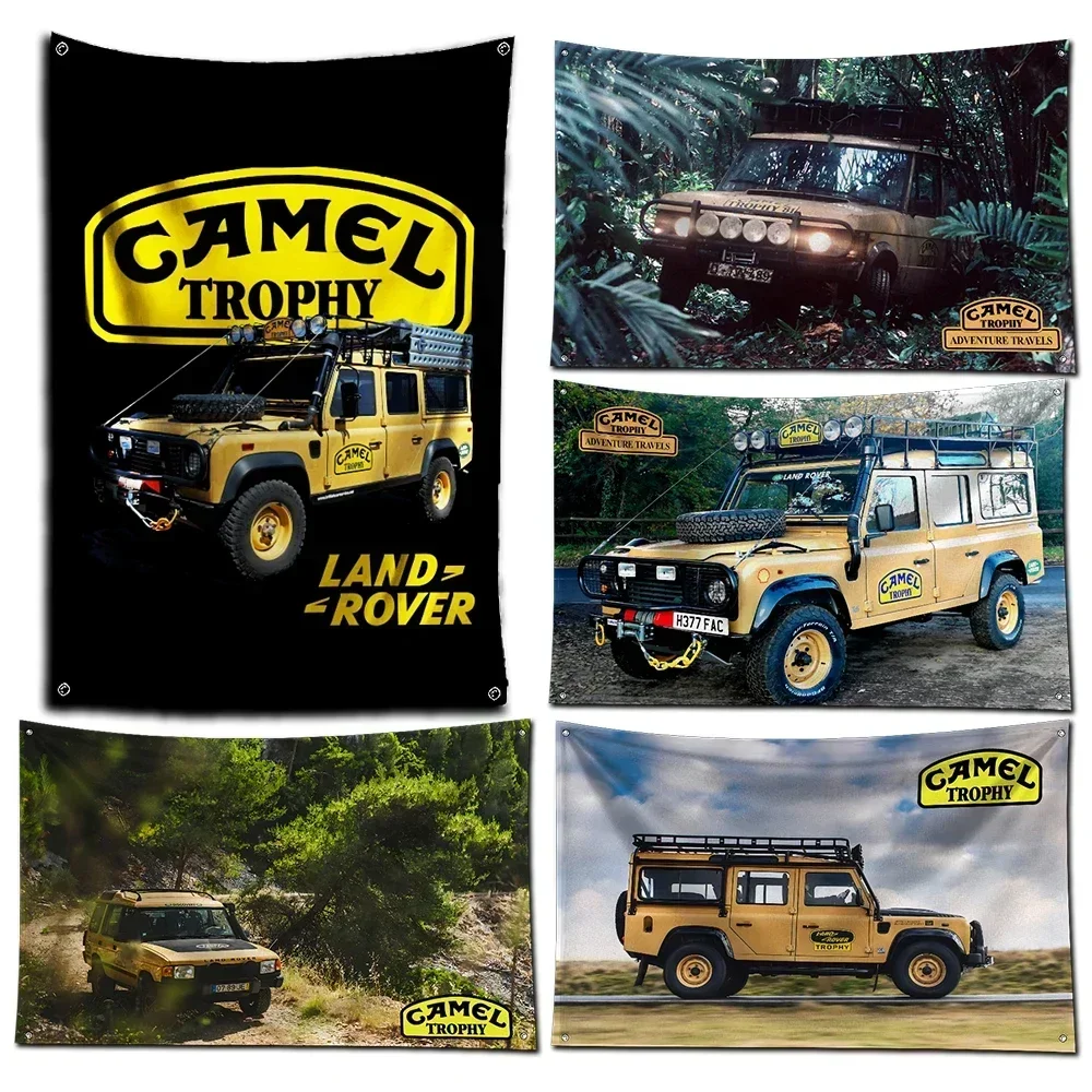 3x5 Ft CAMEL TROPHY Car Flag Polyester Digital Printing Car Banner for Garage Wall Art Out Door Decoration With Brass Grommets