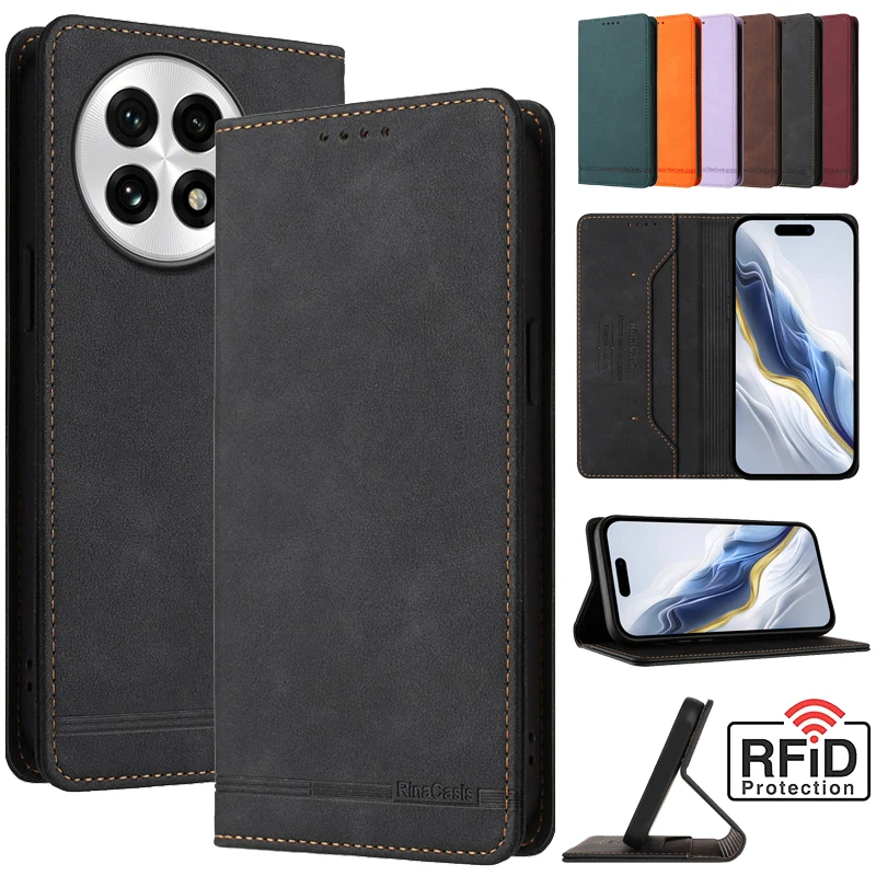 

Кожаный противоугонный флип-чехол в стиле ретро для OnePlus 15 13T 13S 13R 12 12R 11R 11 10 10R Prime 5G, чехол для телефона с магнитной застежкой