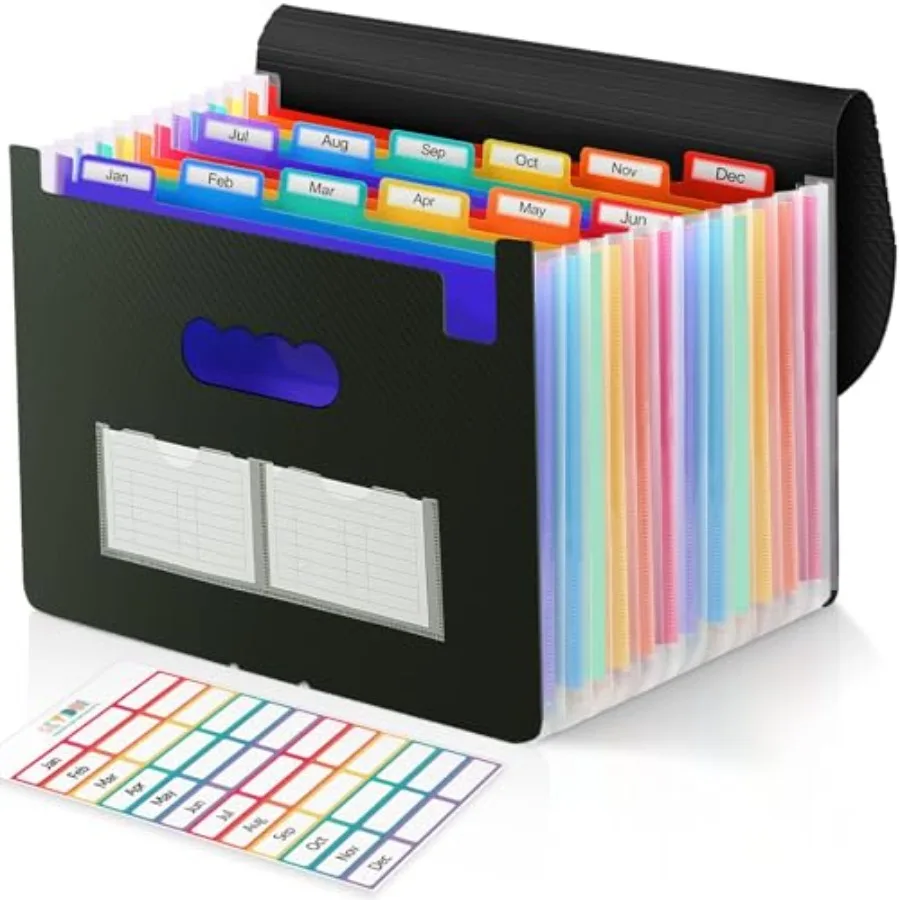 

Accordion File Organizer, Expanding File Folder with 13 Pockets, Portable Document Paper Bill Receipt Organizer for Desk, Home