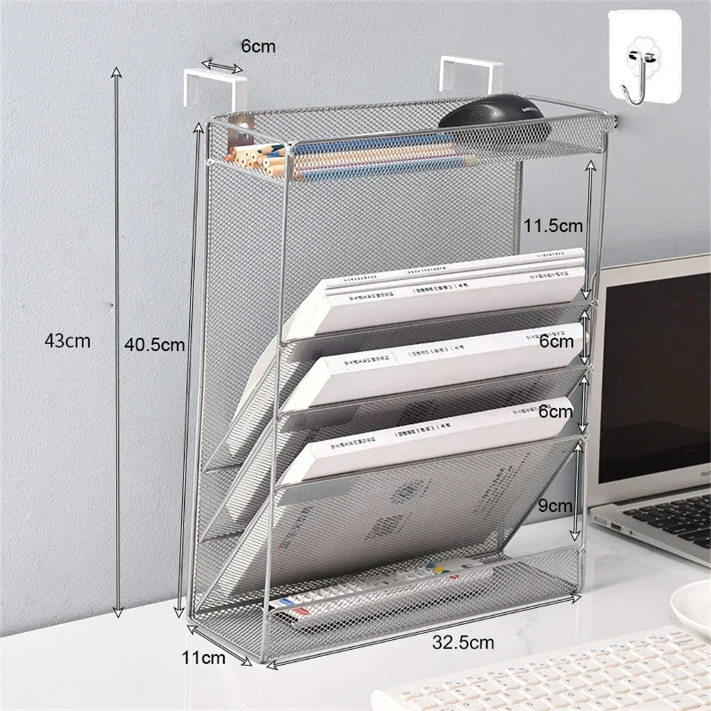 Hanging Metal Rack Five Layer Multifunctional Storage Holder Mail Magazine Office Paper Document Letter Paper Storage Tray