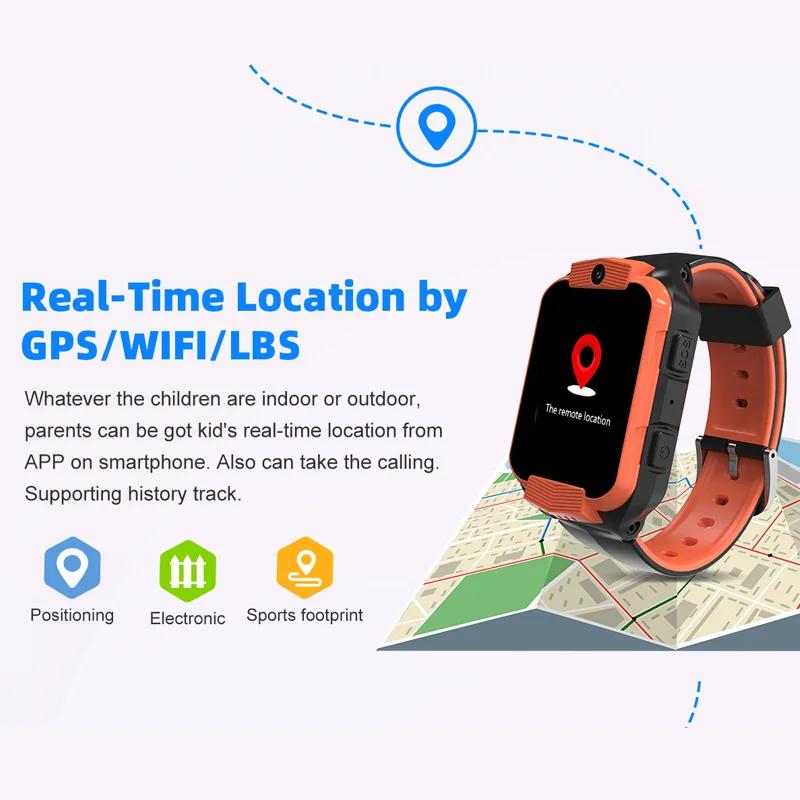 Montre connectée 4G pour enfants, smartwatch, prenant en charge LBS, GPS, Wi-Fi, localisation, appel vidéo SOS, avec carte Epicard