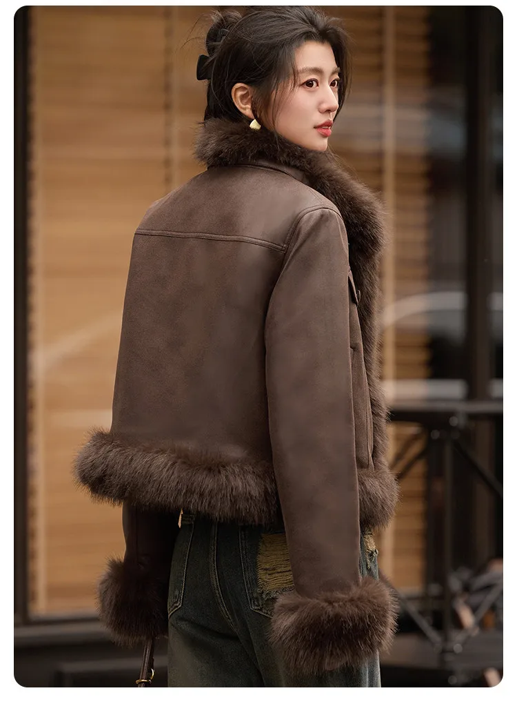 LOUIS YAO Women's Down Coats 2026 Winter Jackets Light Luxury Style Patchwork Fur Collar Thickened Warmth Duck Down Jacket
