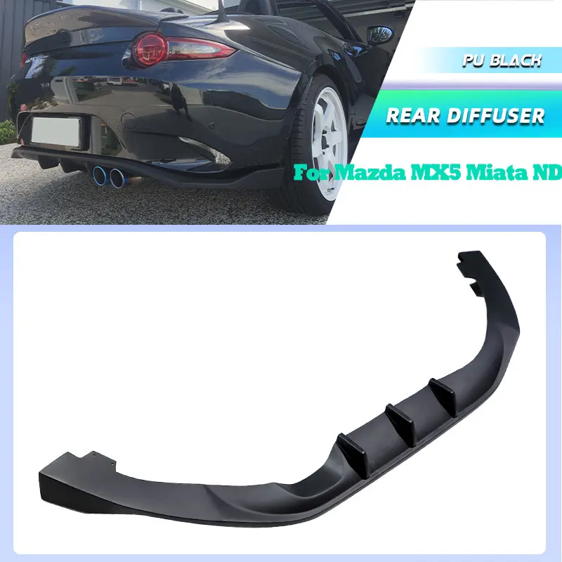 PU Black Car Rear Bumper Diffuser Lip Spoiler for Mazda MX5 MX-5 Miata ND 2022 Racing Rear Diffuser Apron Lip Body Kit