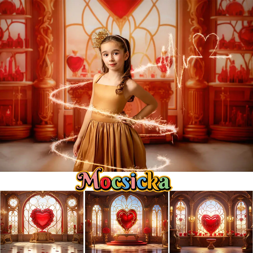 

Mocsicka Valentine's Day Backdrops Decoration Kids Adult Photography Props Child Baby Wedding House Castle Background Banner