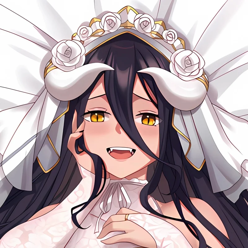 Dakimakura Anime Pillow cover Albedo Double-sided Print Of Life-size Body Pillowcase Gifts