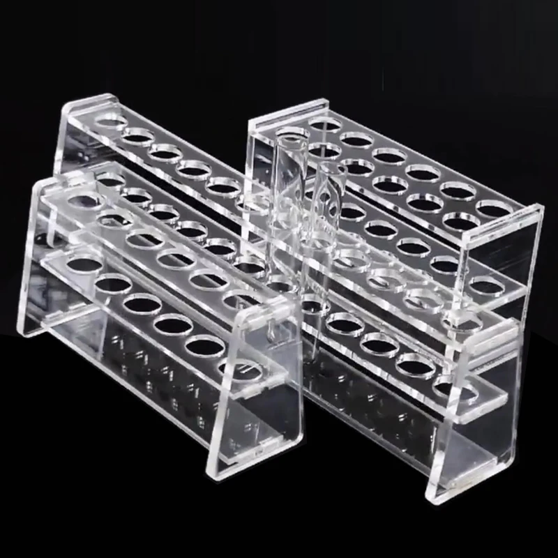 6/12/24 Holes 10/25/50/100ml Single Double Row Storage Organic Glass PMMA Laboratory Colorimetric Tube Pipe Rack Holder