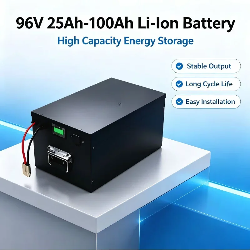 96V High‑Power Lithium‑Ion Battery 30Ah‑100Ah Built‑in Bluetooth BMS, Complete With Charger for 5000W Motor, Robot, Electric Sco