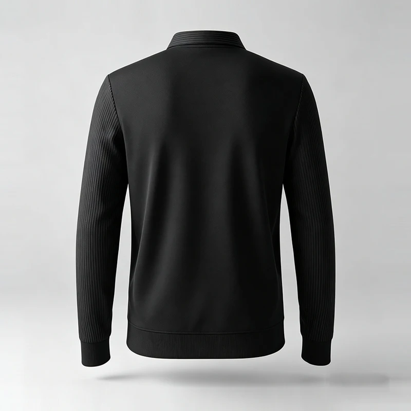 Herren-Pullover im Business-Casual-Stil, zweiteilig, mit Hemdkragen, V-Ausschnitt, gerippt, langärmelig, ideal für Reisen, Einkäufe und den täglichen Gebrauch in der Stadt. – Detail 12