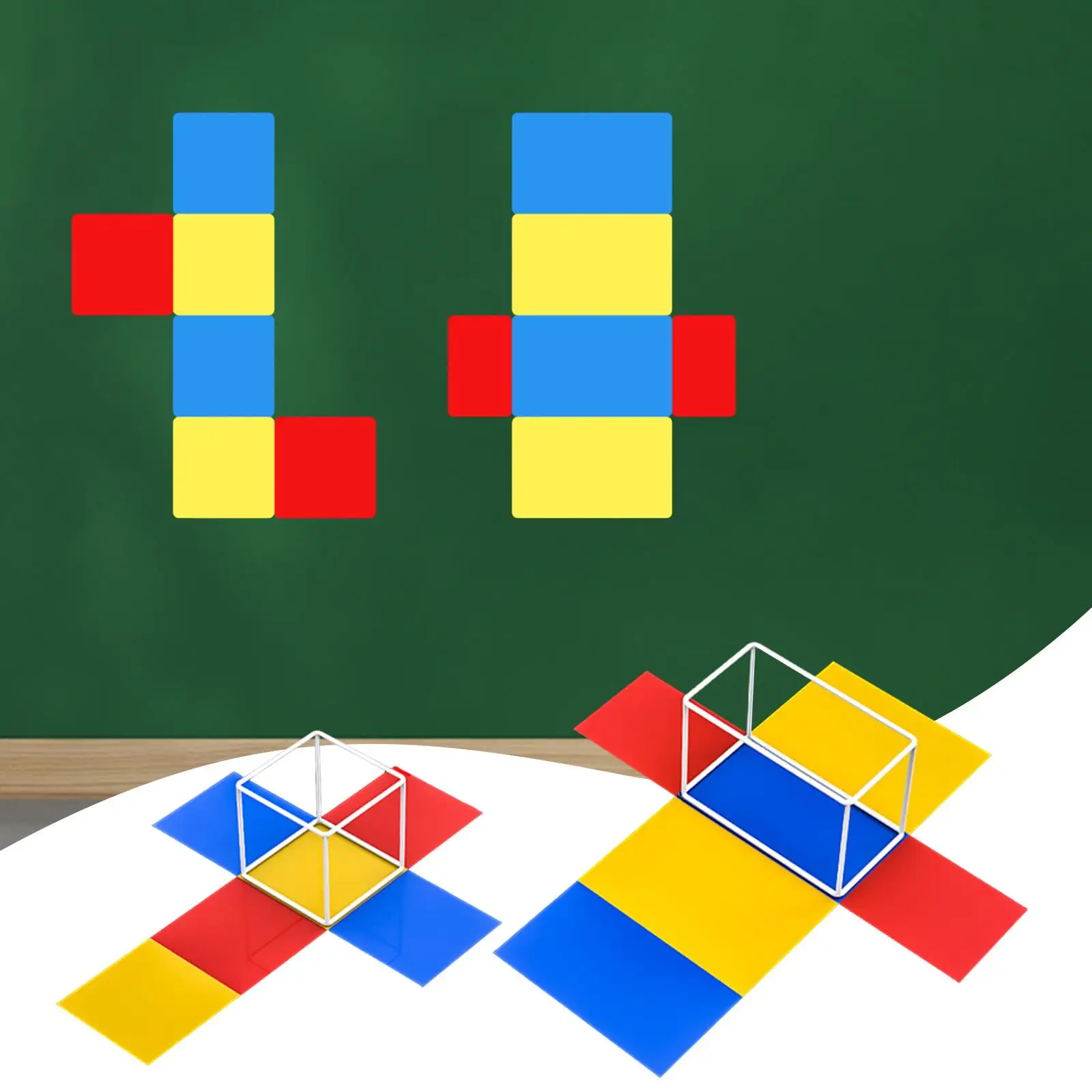 2Pcs Geometric Shapes Math Toy Learning Tool Math Teacher Supplies for Elementary Student Home Classroom School Supplies