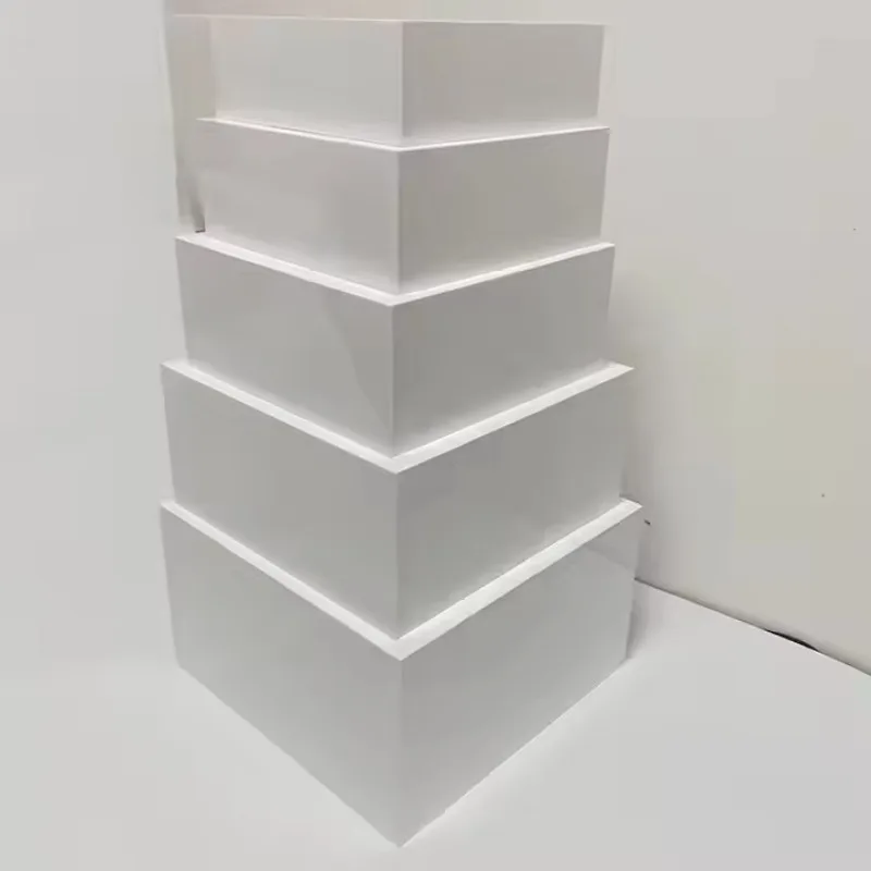 Large size custom color 5-sided square acrylic buffet display nested cube food display riser, suitable for family or wedding use