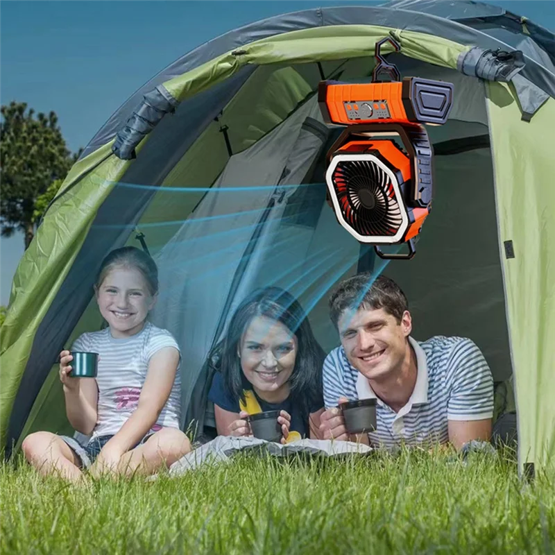 New Outdoor Camping Fan 20,000 Mah Four-Speed Adjustable Directional USB Rechargeable Shaking Head