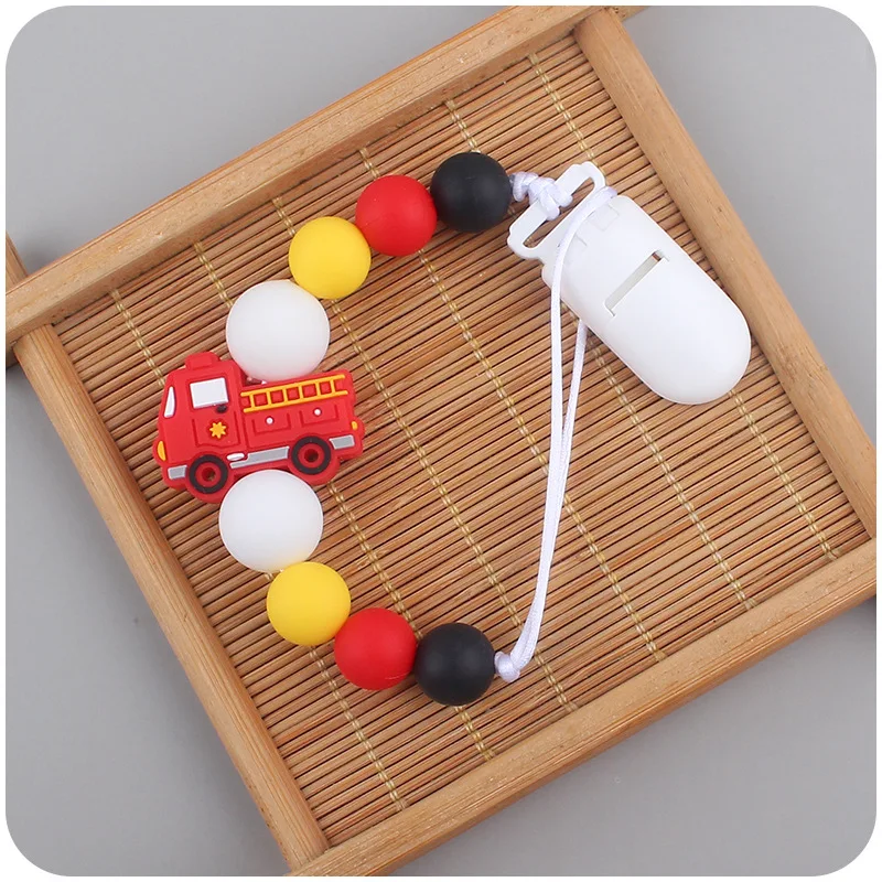 ABCPICK Baby Teether Cartoon Cars Pacifier Chains Toddler Baby Nipples Holder Clips Newborn Infant Pacifier Teether Accessories