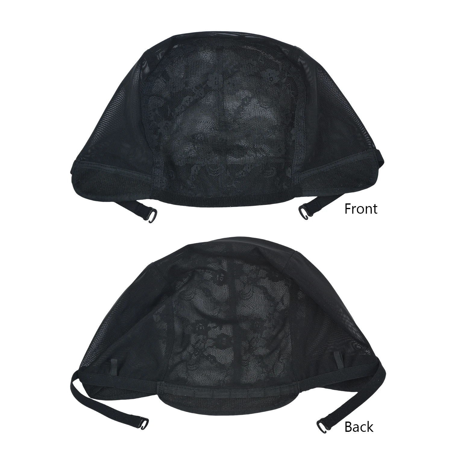 Bonnet de perruque en maille noire avec bretelles élastiques réglables, bonnet en dentelle, perruques exécutives, 1 PC