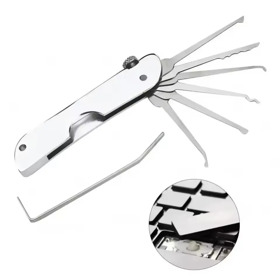 Compact Lock Picking Set Key Replacement Versatile Automotive Pick Hook Convenient 6 In 1 Mini Hooks Remover Kit Car Repair Tool