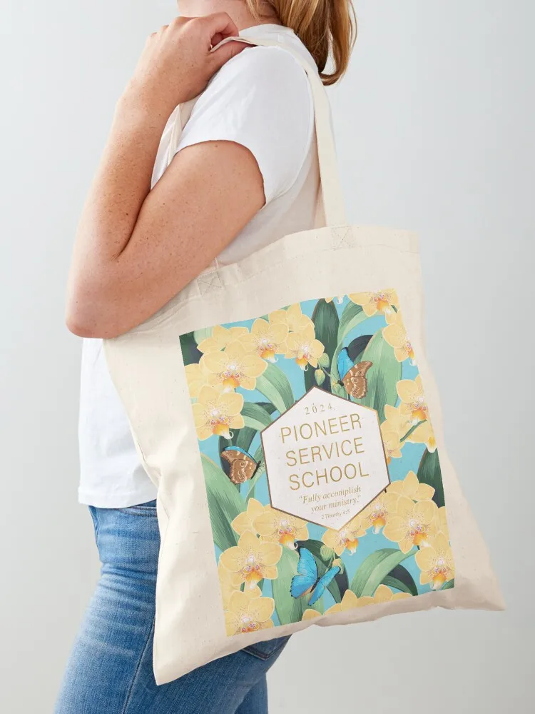 

Pioneer Service School (Yellow Orchids and Butterflies) Tote Bag Canvas shoulder bag bags woman 2025 shopping bag
