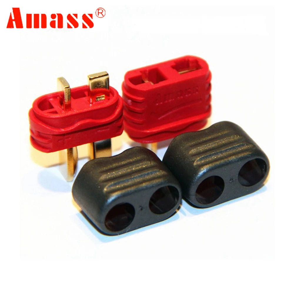 50pair Amass T Plug Deans Female Male Connectors 2 Pin Brass Bullet with Sheath Cover T-Plug For Lipo Batteries RC Model Parts - Image 5
