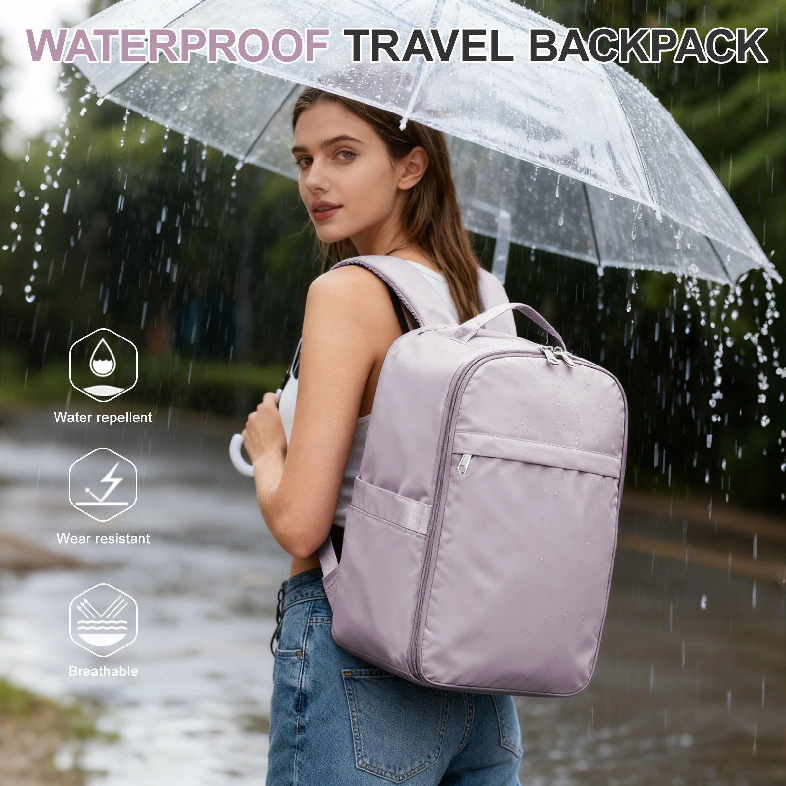 حقيبة ظهر للسفر على شكل طائرة مقاس 40 × 20 × 25، حقيبة ظهر للأمتعة اليدوية EasyJet Carry-Ons للرجال والنساء مقاس 14 بوصة مضادة للسرقة