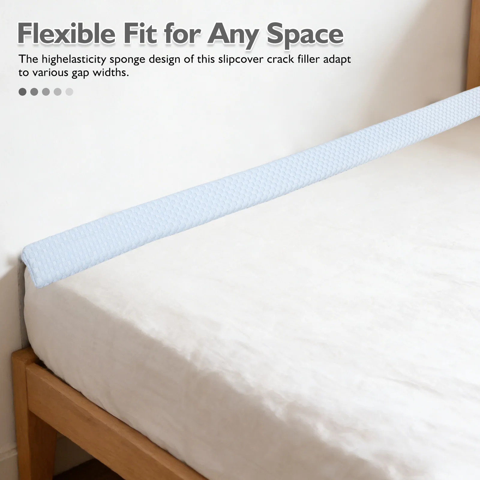 Gap Filler Strip Couch Wedge Mattress Bed Space Crack Toppers Flexible Tuck Cover Rods