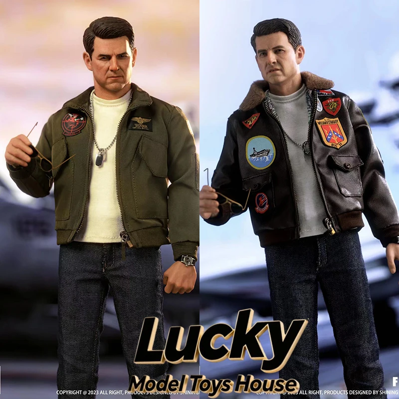 SHININIG TOYS 1/6 Motorcycle Jacket Version F14 US Navy Aviator Handsome Male Action Figure 12