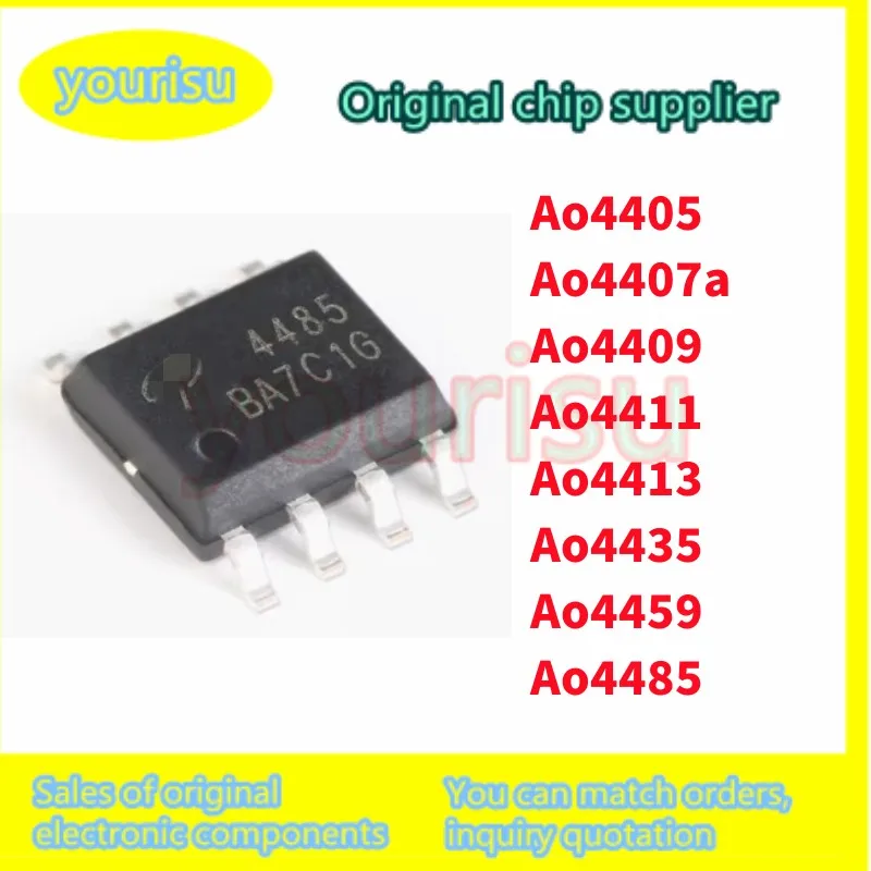 5Pcs/Lot A04405 AO4405 AO4407a AO4409 AO4411 AO4413 AO4435 AO4459 AO4485 SOP-8 P-channel chip MOSFET field effect tube