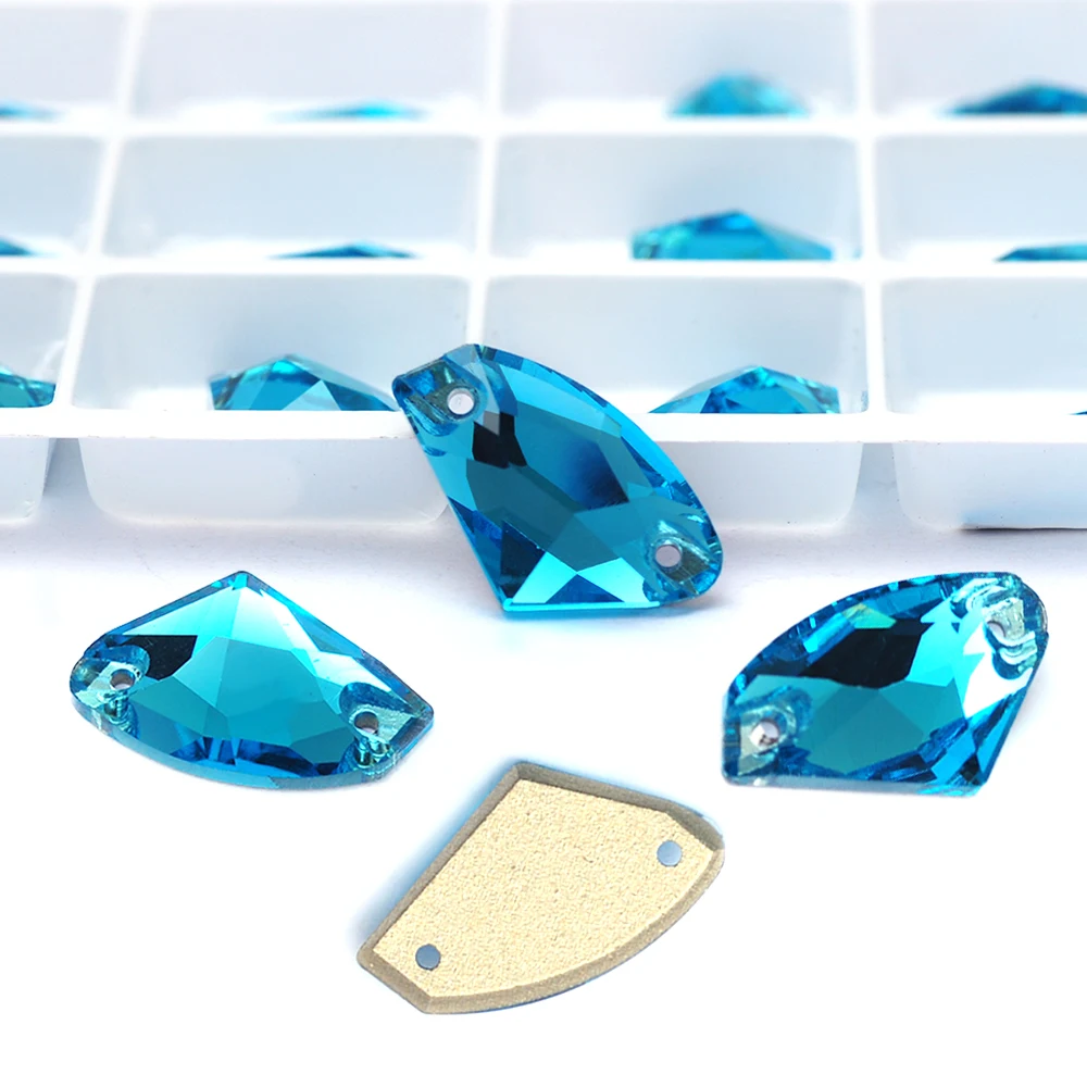 Pubrilex Galactic Aufnähbare Strasssteine aus Glas mit 2 Löchern für DIY-Näharbeiten, Kleidung, Schmuckdekoration – Detail 6