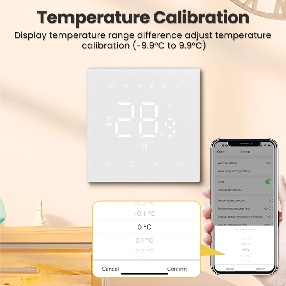 AVATTO Tuya WiFi Smart Thermostat,LCD Screen Thermostat Electric Heating/Water/Gas Boiler Heating,Work with Alexa Google Home