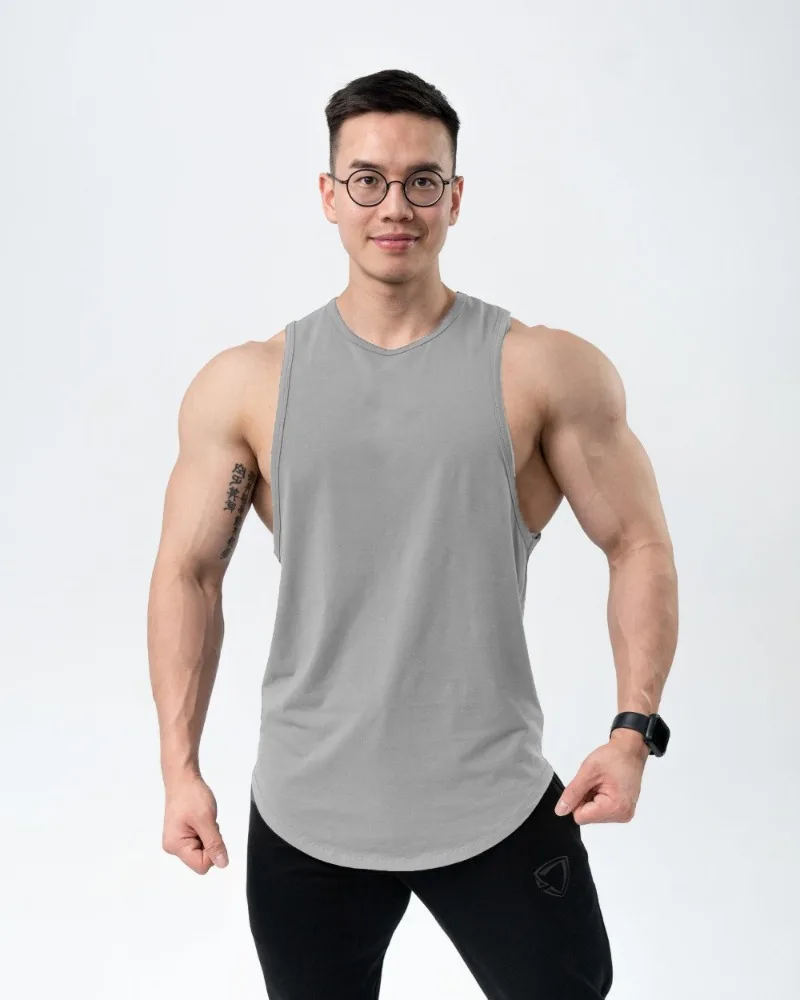 Mens Summer Cotton Workout Casual Tank Top Sleeveless Sportswear Shirt Gym Clothing Bodybuilding Undershirt Fitness Running Vest