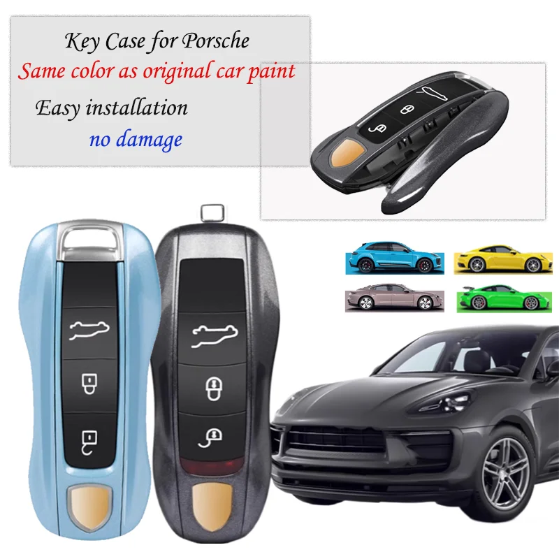 

Key Case for Porsche Panamera Spyder Carrera Macan Boxster Cayman Cayenne 911 970 981 991 Smart Remote Key Case Fob Covers Bag