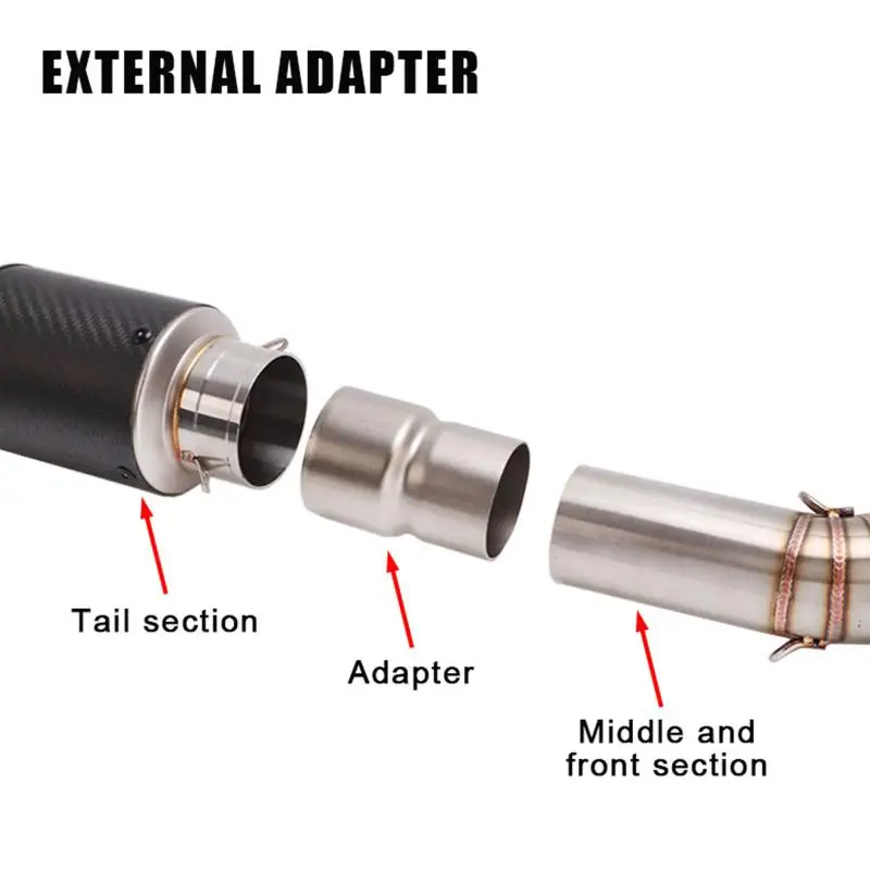 Universal Motorcycle Exhaust Pipe Inner Diameter 60MM To 51MM Aperture Converter Adapter Reducer Muffler Connector