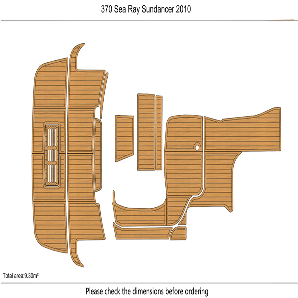 

2010 Sea Ray 370 Sundancer cockpit Swim Platform 1/4" 6mm EVA Foam Teak floor SeaDek MarineMat Gatorstep Style Self Adhesive