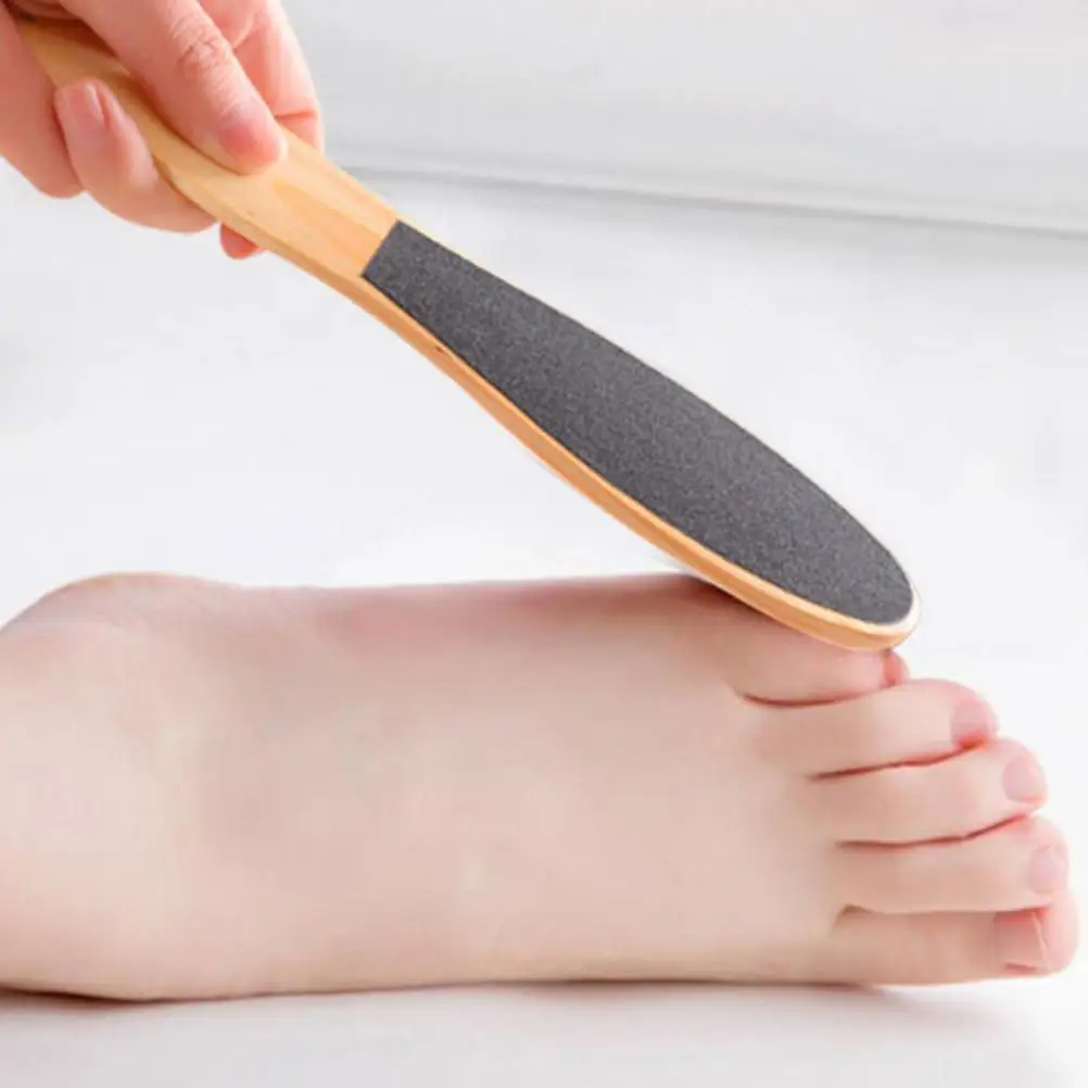 

Wooden Handle Double-Sided Foot File Callus Remover - Pedicure Tool for Exfoliating & Smoothing Rough Feet