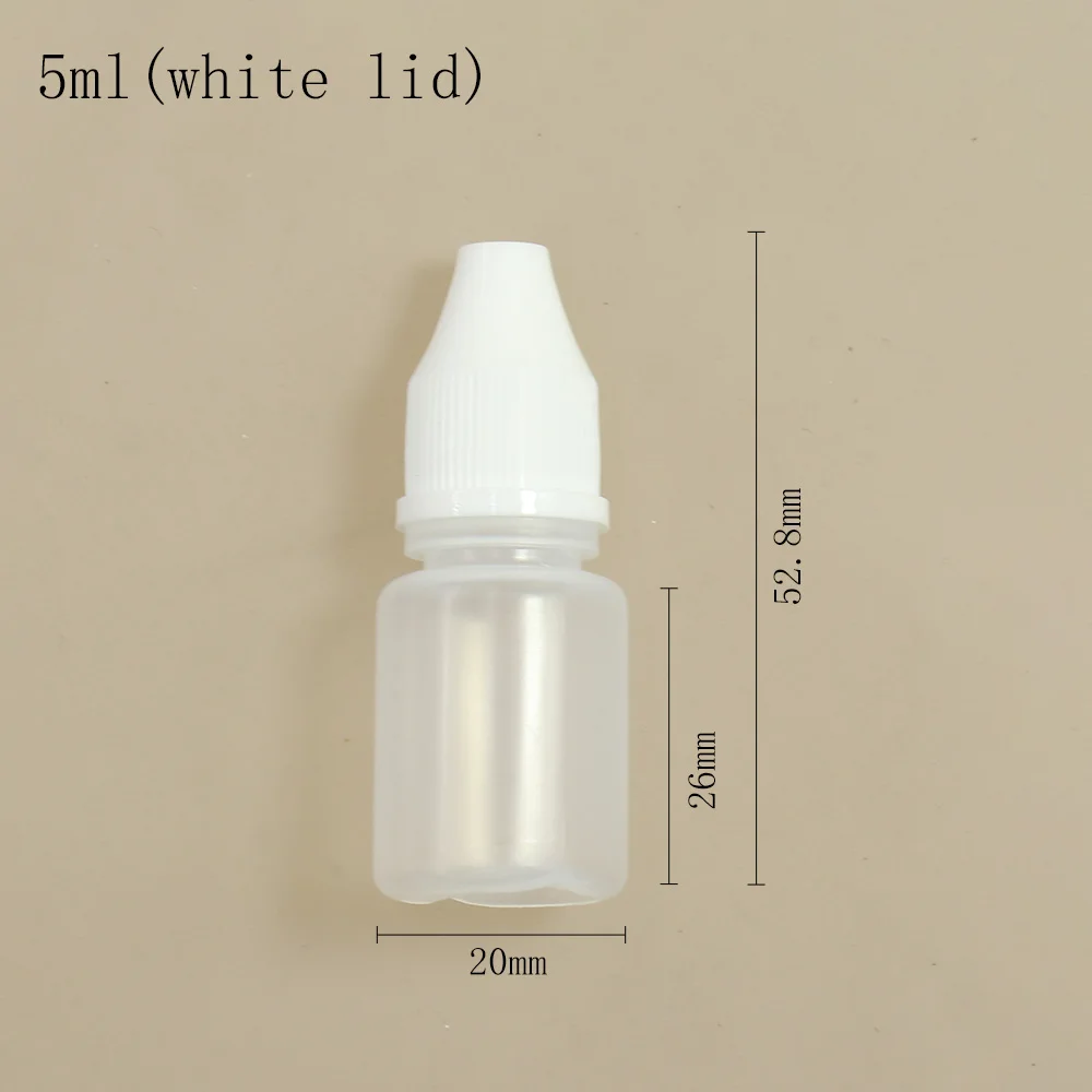5ml/10ml/20ml/30ml/50ml/100ml/120ml Transparente Auslaufsichere Flüssigkeits-Tropfflaschen Nachfüllbare Leere Plastik-Quetschflaschen aus PE-Kunststoff – Detail 6