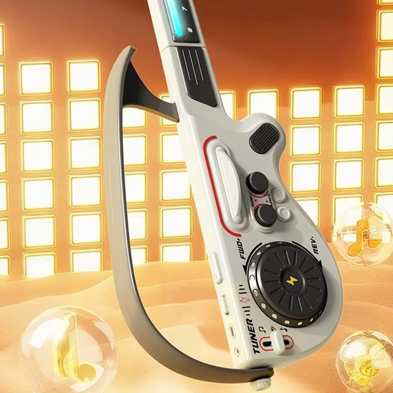 جيتار إلكتروني متعدد الوظائف بدون أوتار قابل للطي مع خلاط DJ مقلد بلوتوث ذكي باس أضواء الجري الرائعة هدية للأطفال #2