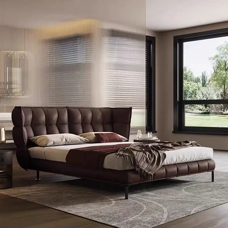 

ua-Italian Bed Modern Luxury Leather Double Queen Size Bed Sets Luxury Bedroom Furniture king Size Bed#