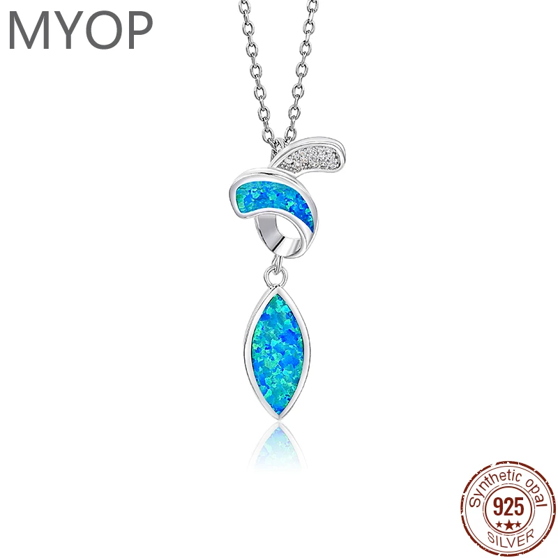 XYOP Synthetic OPAL Blue And White Glow Pendant,Spirit Rhyme Beauty Free, Elegant And Beautiful Dream Three-Dimensional Aestheti