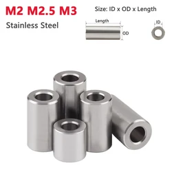 10pcs M2 M2.5 M3 Stainless Steel Bushing Washer Round Hollow Unthreaded Standoff Spacer Gasket Sleeve Length 1 1.5 2 2.5 3-20mm