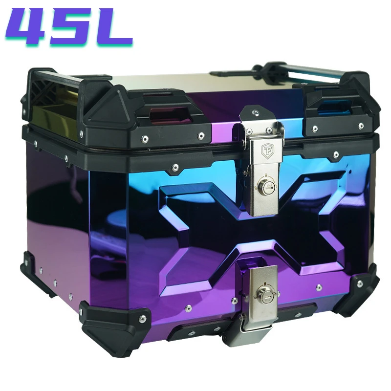 

45L Universal Color Laser Motorcycle Aluminum Alloy Trunk Luggage Motorbike Waterproof Tail Box Motorcycle Hard Trunk 오토바이 트렁크