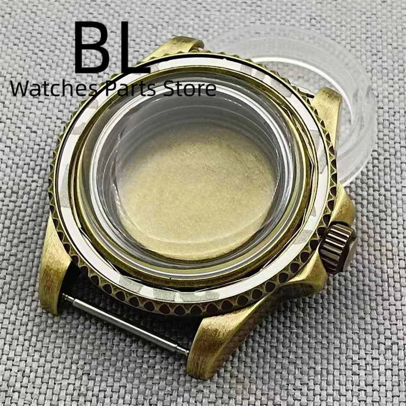 

BLIGER 43mm Bronze Brushed Diver Watch Case With Domed Sapphire Crystal For NH34 NH35 36 ETA2824 PT5000 Movement Waterproof