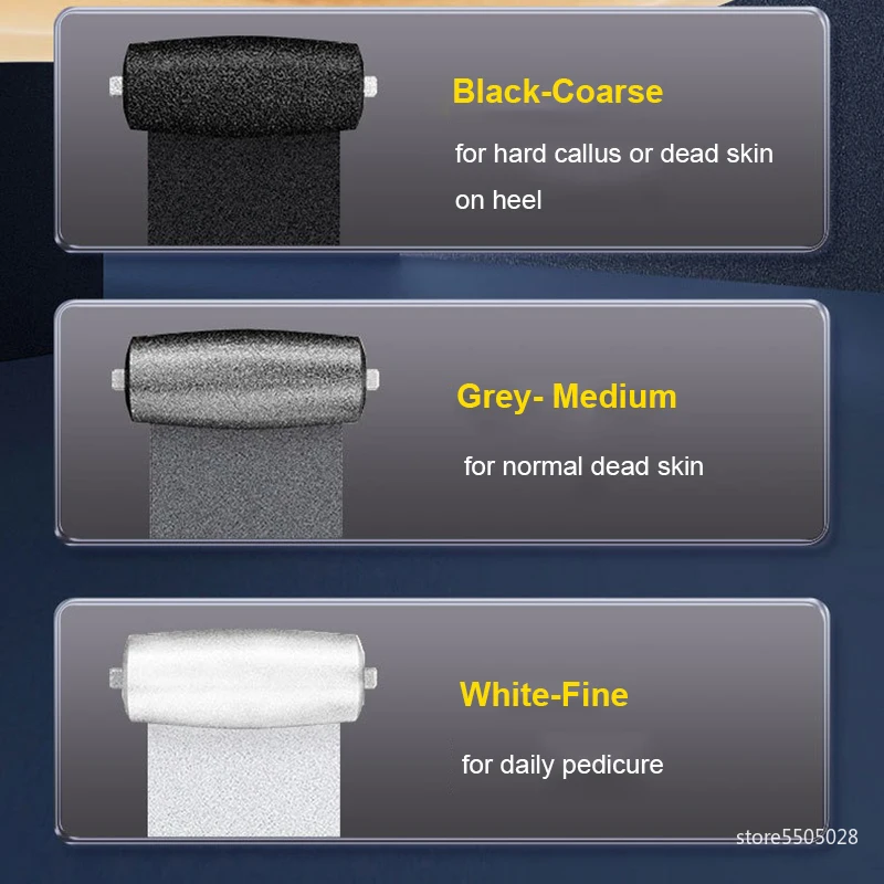 2025 جديد الكهربائية ملف القدم طاحونة 100 والعتاد 3 بكرات نوع-C قابلة للشحن باديكير أداة كعب الجلد الميت تقشير الكالس مزيل