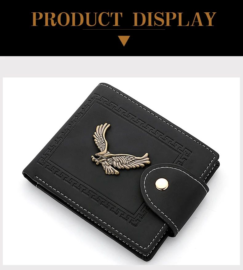 Neue Herren-Geldbörse, kurz, multifunktional, mit mehreren Kartenfächern, Metall-Bull-Label, Luxus-Geldbörse, Reißverschluss, Designer, kleine, schlanke Geldbörse – Detail 12