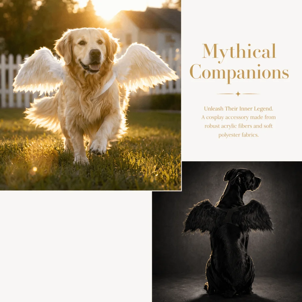 Creative Adjustable Dog Wings Role Playing Cute Cat Wings Soft Demon Black Pet Costumes Dress Up