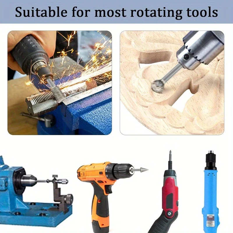 20 قطعة رؤوس طحن الماس بت صغير لأداة الحفر الدوارة نتوءات طحن الملحقات 3 مللي متر عرقوب أدوات عدة أداة جلخ #5
